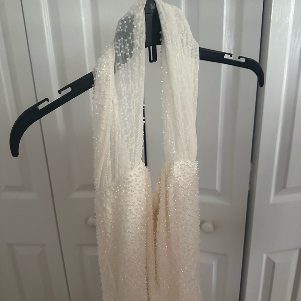 Oh Polly Cream Textured Dress